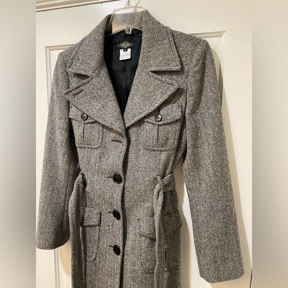 Thailan Womens Grey white marked wool peacoat jacket - Picture 2 of 9